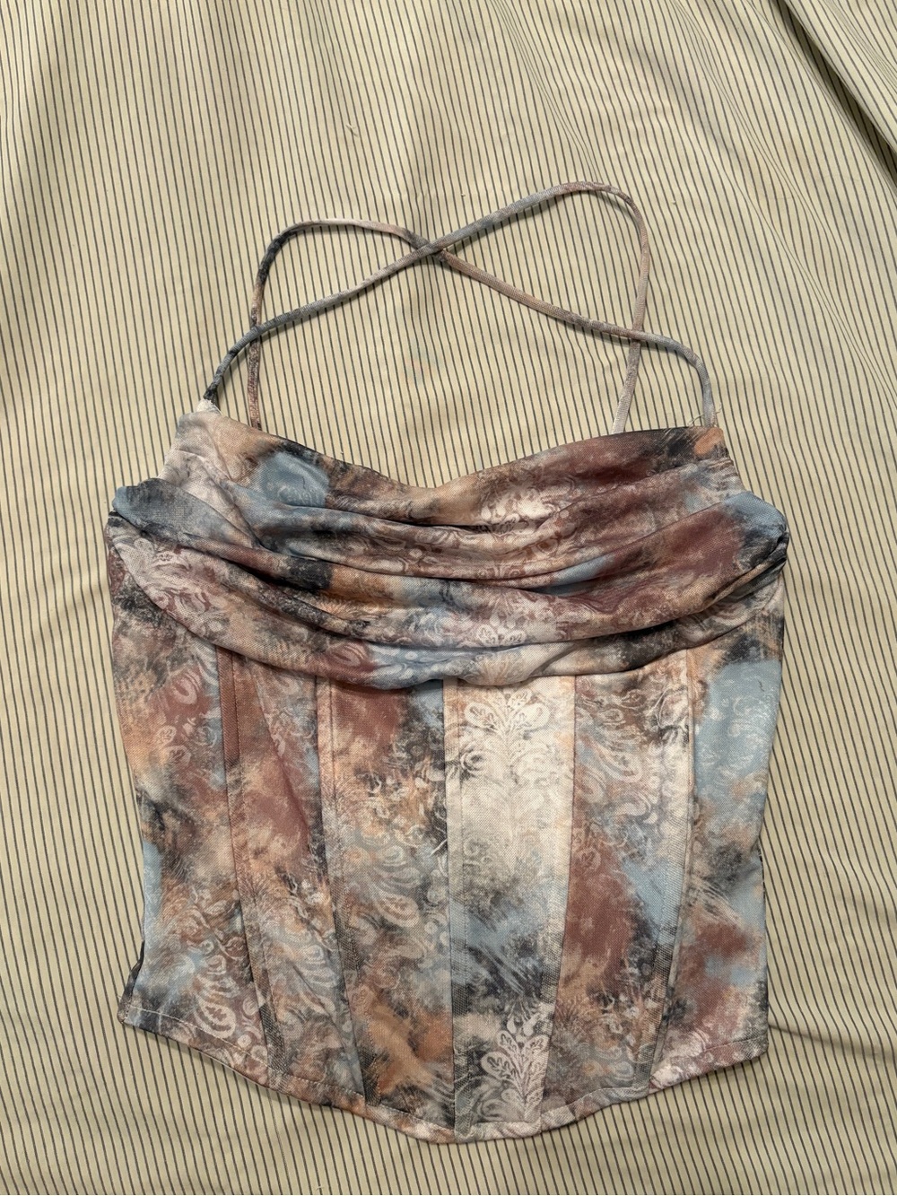 Windsor Multicolor Cowl-Neck Cross-Back Corset Style Camisole 🫧